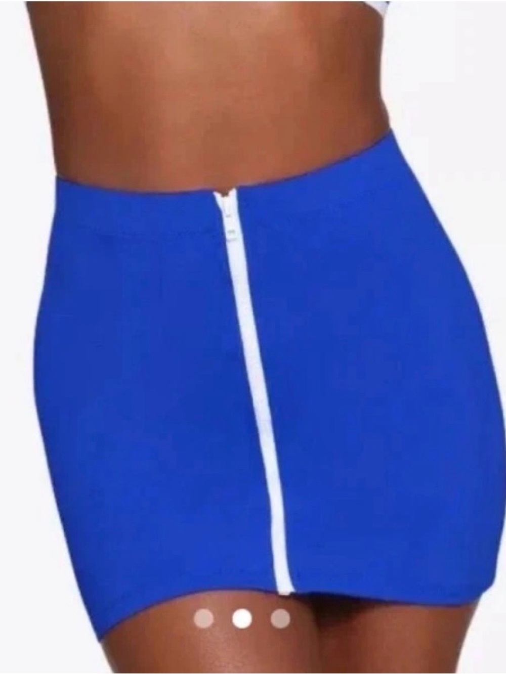 SKIMS Womem’s NEW Sporty Zip Swim Mini Skirt Cobalt Blue Sz.M -As Is- Beach